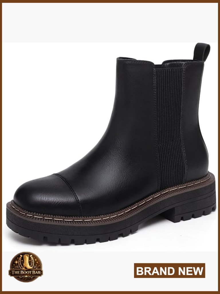 Women's Chelsea Boots Platform Chunky Heel Slip On Ankle Booties
